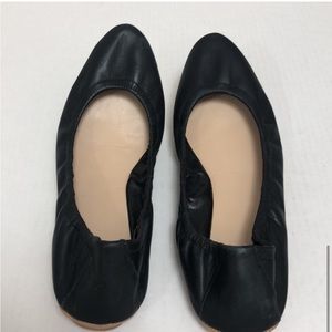 Loeffler Randall "Georgie" Black Nude Trim Elastic Ballet Flats 9